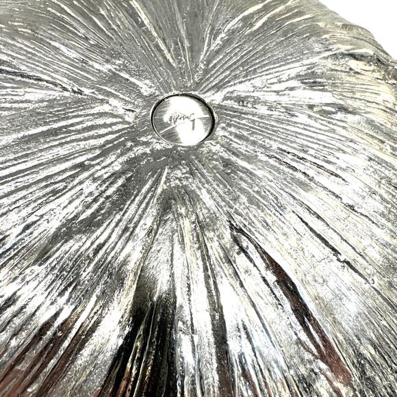 Michael Aram Rare Textured Poppy 13.5" Large Metal Salad Serving Bowl-Stunning - Picture 4 of 6